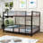 Full over Full Size Metal Bunk Bed with Interchangeable Slide and Ladder-572182754
