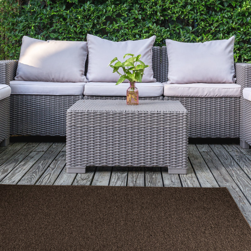 Amoritta Furnish my Place Modern Indoor/Outdoor Commercial Solid Color Rug - Pet and Kids Friendly Rug, Stain Resistant, Floor Carpet for Living Room & Hallway, Wedding - Chocolate
