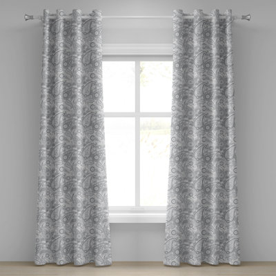 Sateen Semi Sheer Curtains / Drapes Pair