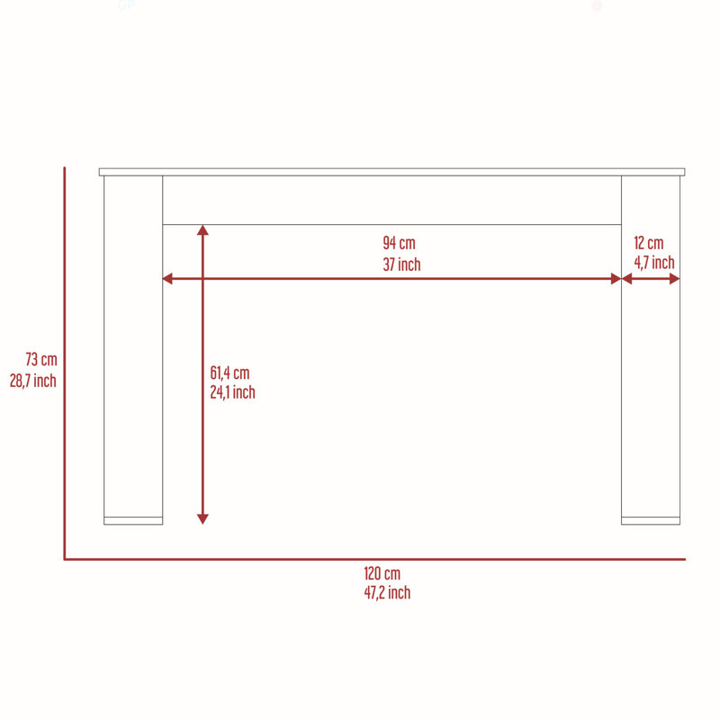 Lacey Rectangle Computer Desk Smokey Oak