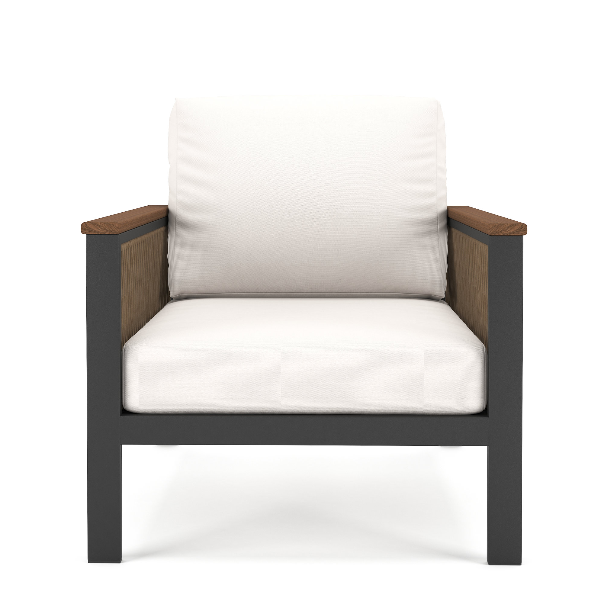 Townsend Metal Outdoor Lounge Chair with Sunbrella® Cushions, Canvas White Sunbrella® Canvas