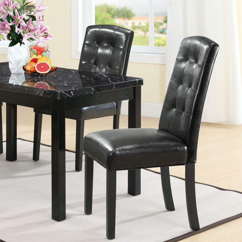 Modway Black Vinyl Perdure Dining Chair