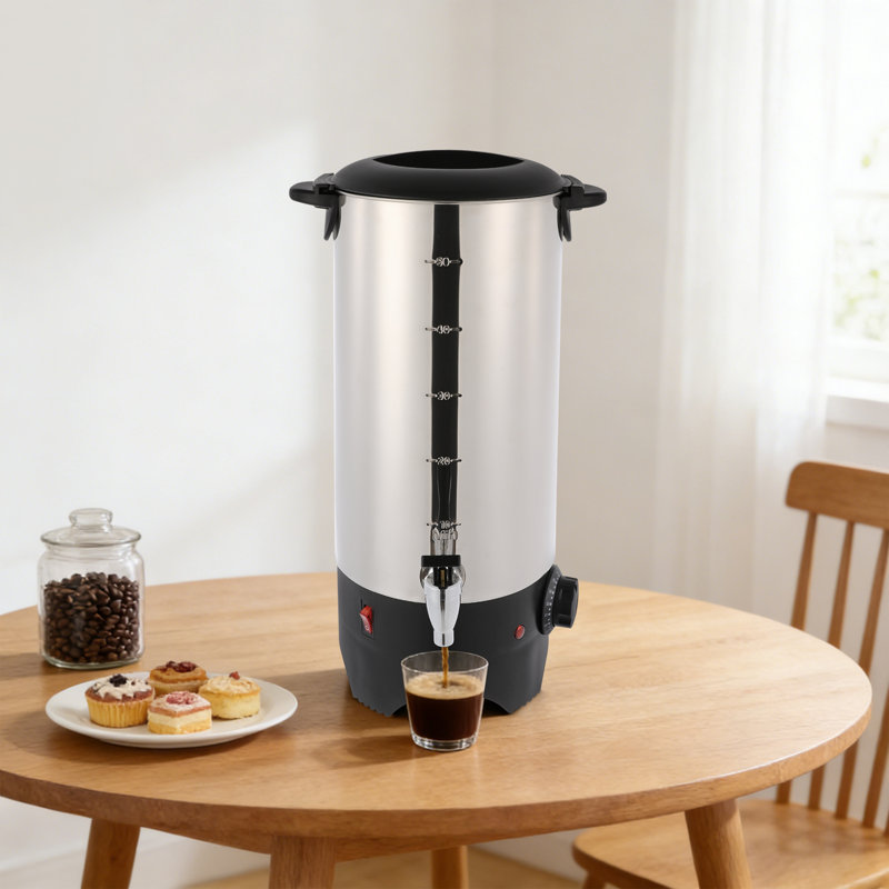 2.22gal Large Coffee Maker Adjustable Temperature Coffee Urn Stainless Steel Coffee Pot for Catering Events Hotel Restaurant Office