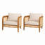 Chaise avec accoudoirs d'extérieur rembourrée, ensemble de 2