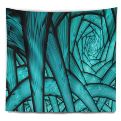 Tapisserie à tunnels sans toile abstraite turquoise