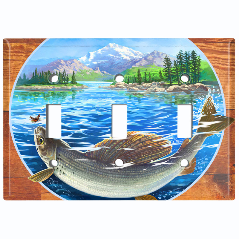 Plaque murale 3 bandes trophy pêche