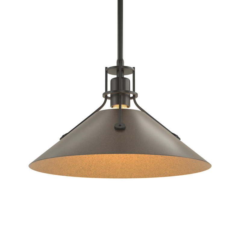 Henry 1 - Light Single Cone Pendant, 56.3'' H X 14.4'' W X 14.4'' D, Black, Bronze