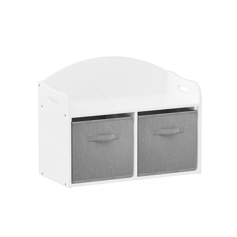 Coffre à jouets / banc en bois pour enfants avec tiroirs en tissu pliables, rangement pour jouets