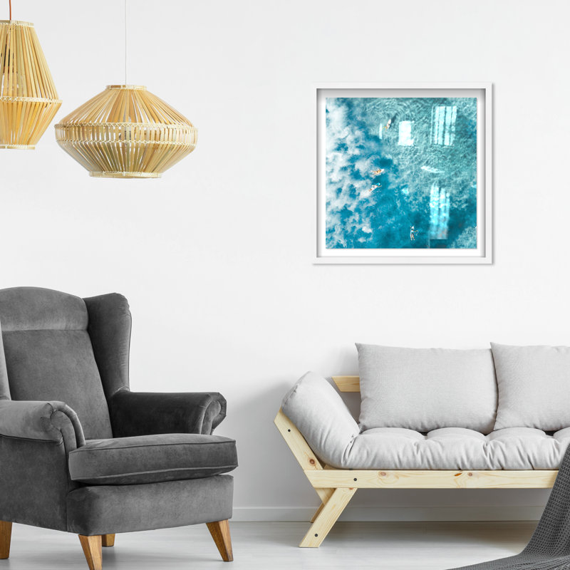 Surfing Seas - Shadowbox, H 22 po x l 22 po x P 0,5 po, Blanc