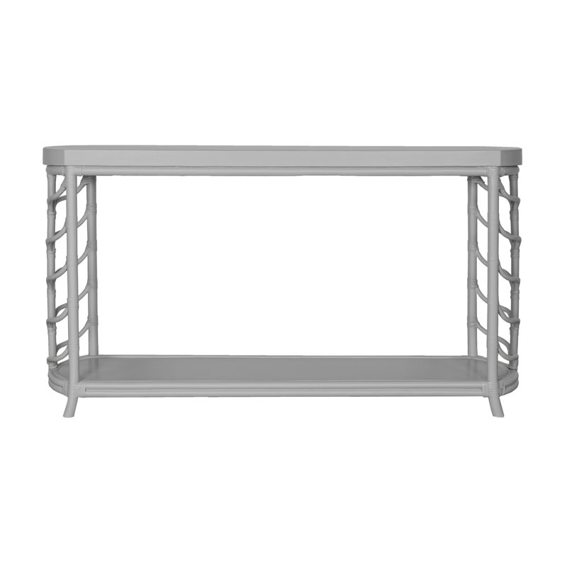 60 in. Solid Wood Console Table, Light Gray