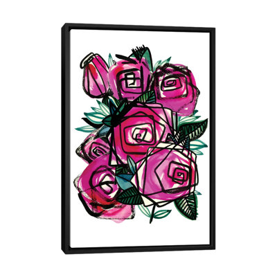 «Wild Roses» par Sara Franklin - estampe numérique sur toile tendue avec châssis