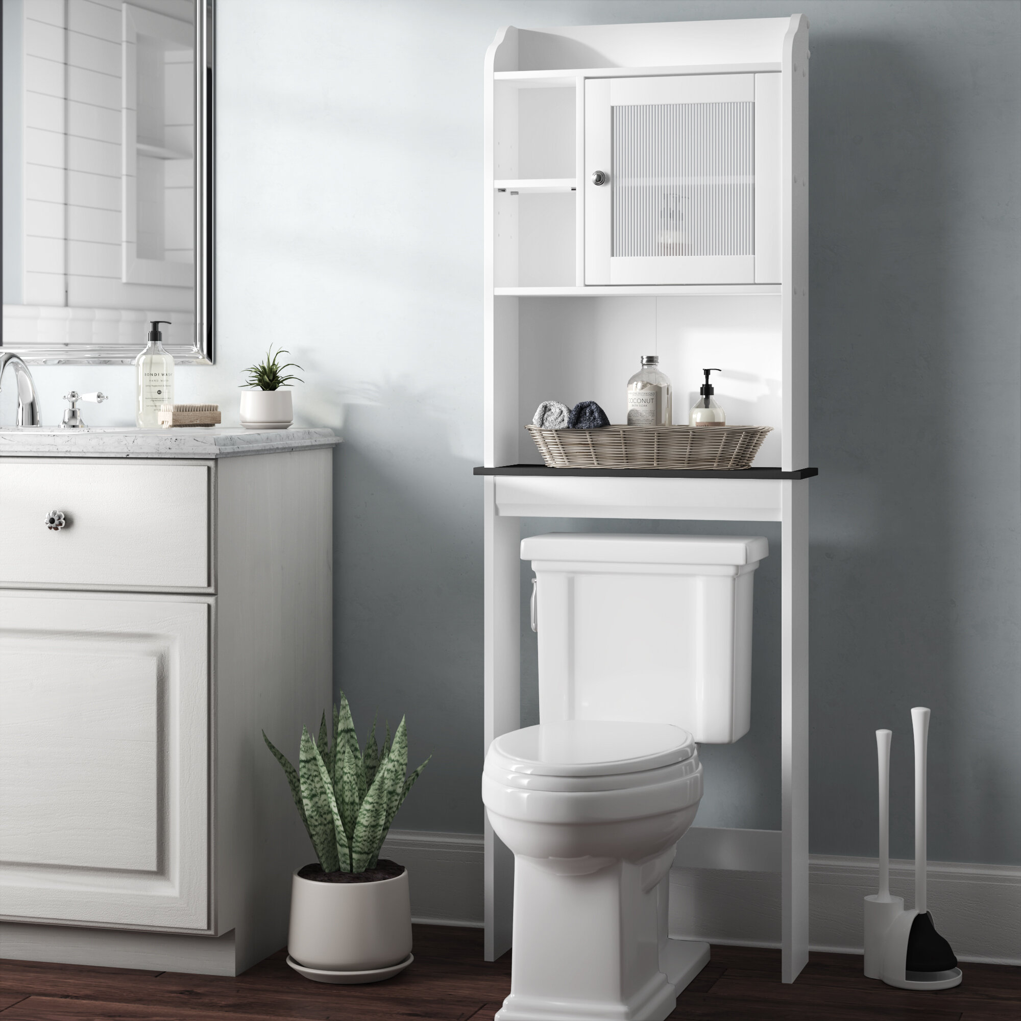 Homall Home Over The Toilet Storage Cabinet, Bathroom Shelf Over Toilet, Bathroom  Storage Cabinet Organizer, White 