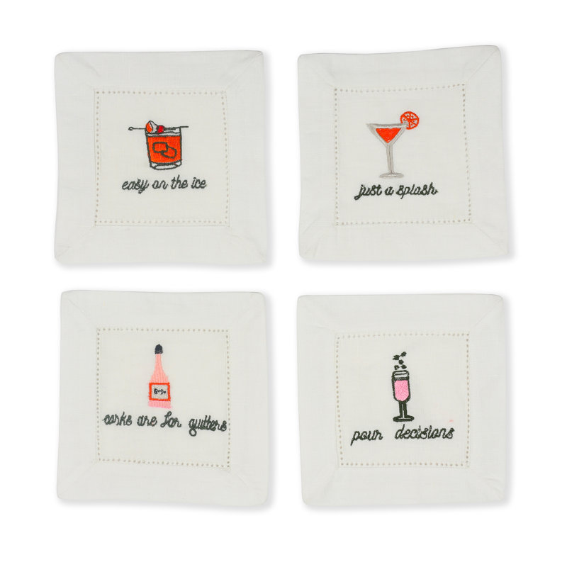 Serviettes de cocktail brodées SipSavor