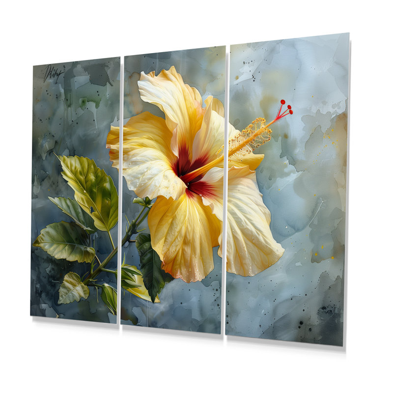 Ensemble de salon Vanesa - Hibiscus Wall Art, Métal, H 28 po x l 36 po x P 1 po