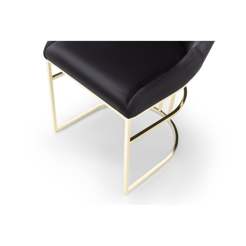 Chaises de salle à manger rembourrées Zular, Or, Noir