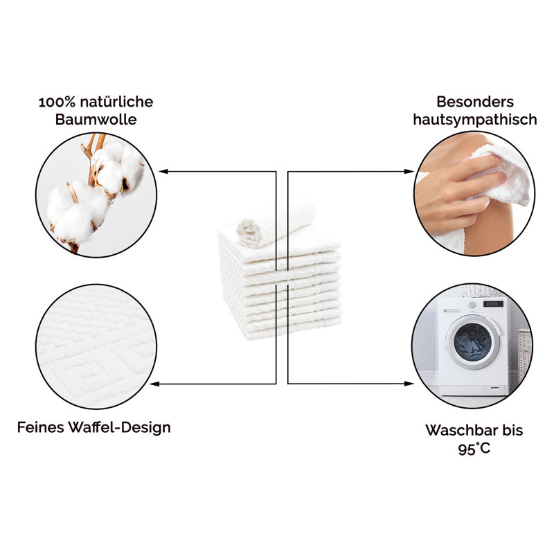Midweight Towels, White