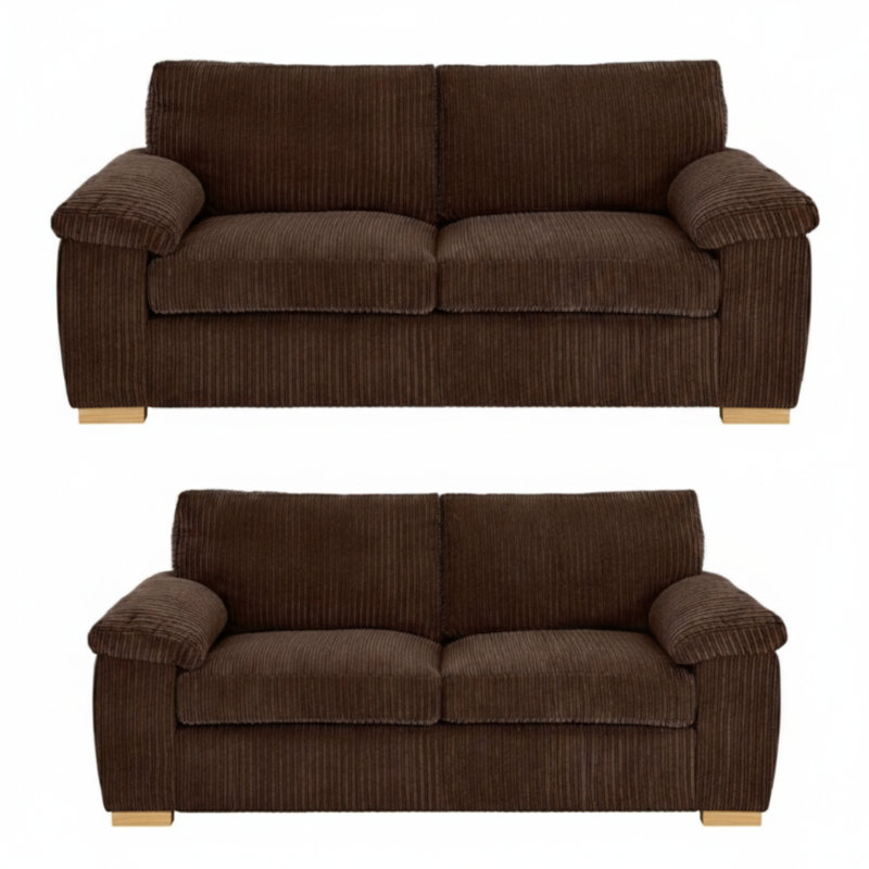 5 Seater Corduroy Sofa, Brown