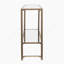 Console Glam étroite avec finition dorée et miroir, parfaite pour ajouter luxe et fonctionnalité à tout espace-1351185877