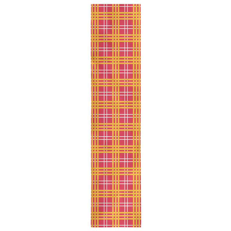 Paid Polyester Table Runner, 90" L x 16" W, Red/Gold