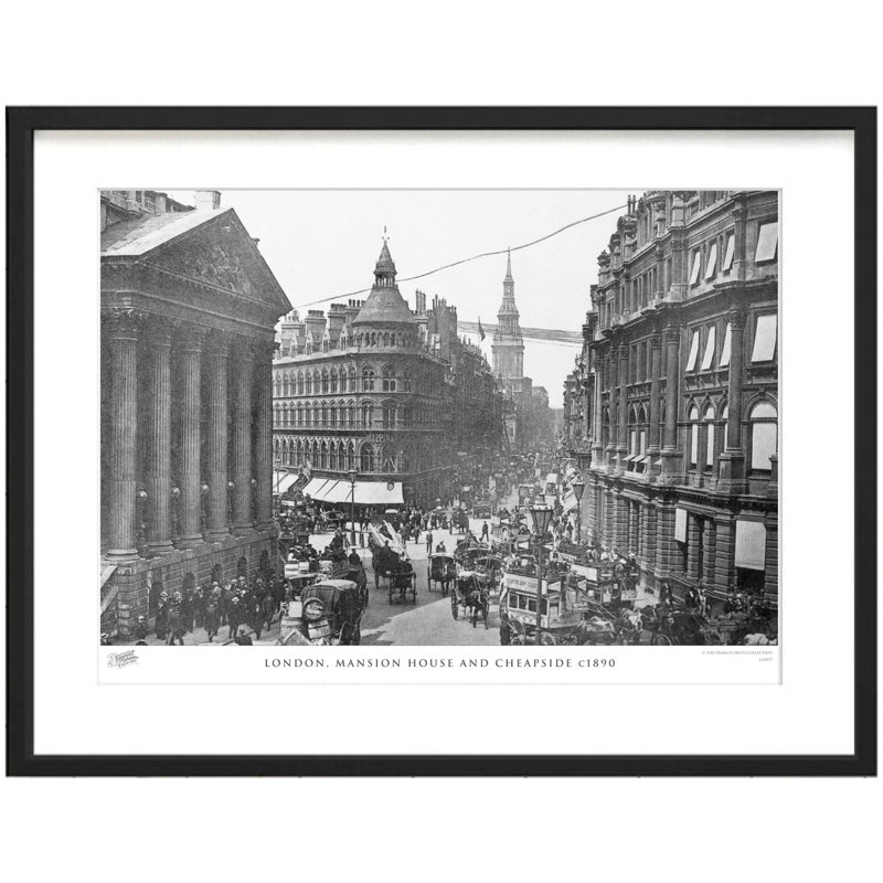 London, Mansion House And Cheapside C1890 by Francis Frith - Single Picture Frame Print, 28cm H x 36cm W x 2.3cm D