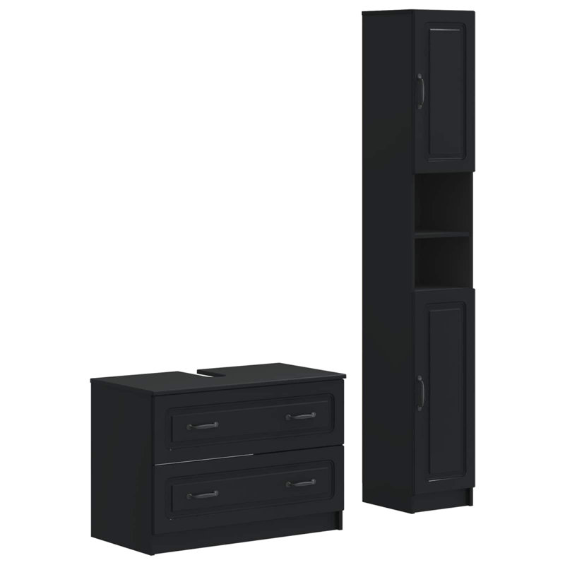 Bathroom Storage Furniture Set, Black