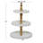 Wood 3 Level Tiered Server with Wood Post-191400178