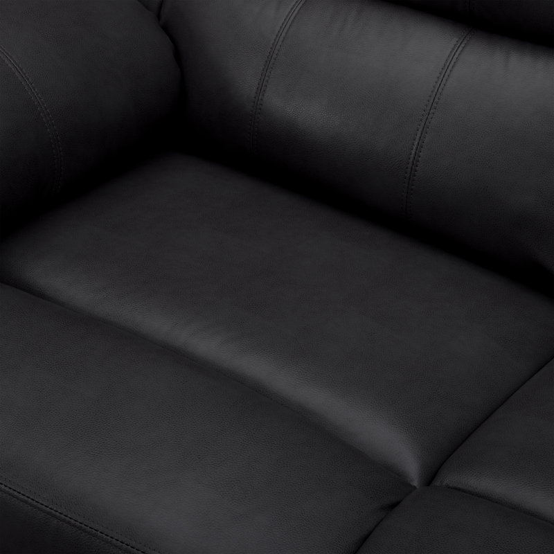 Causeuse inclinable en similicuir 2 places - Canapé moderne, Similicuir noir