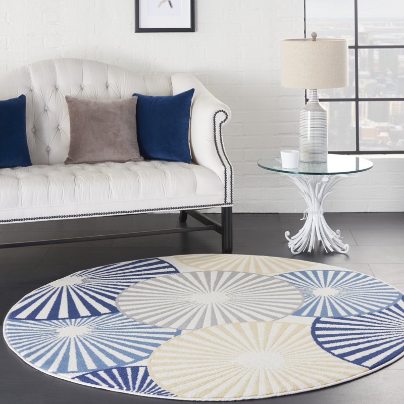 Tapis blanc Bo, Rond 5 pi 3 po