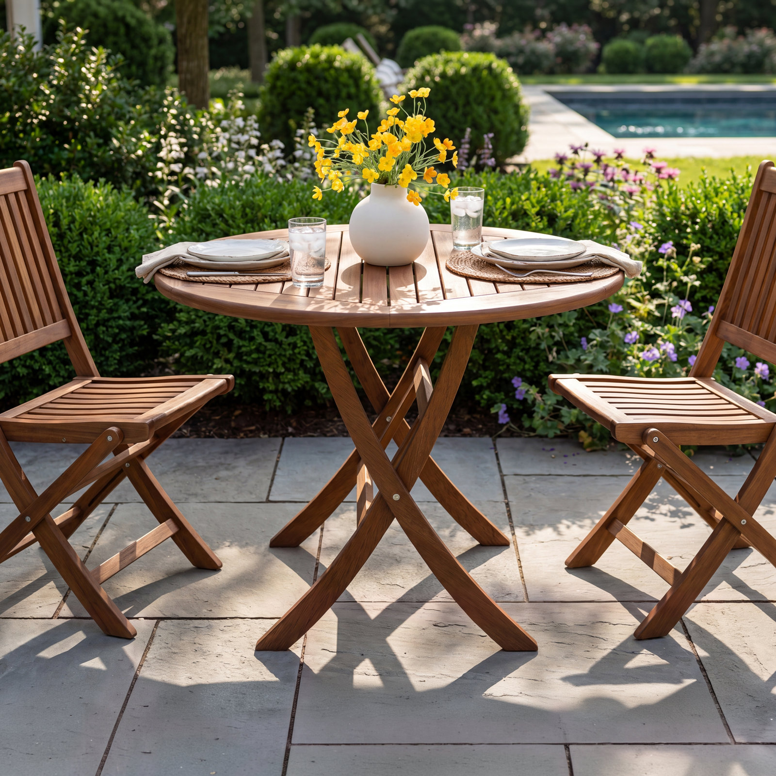 Suki 30'' Fliptop Outdoor Bistro Table, Brown