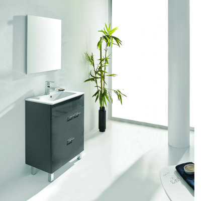 Ensemble de meuble-lavabo de salle de bain simple avec miroir 32 po élégance