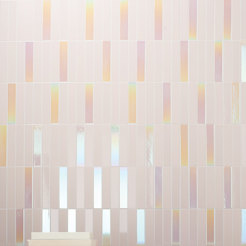 Carreau de mur de métro 2 "x 10" Spectre Glow Mix, Mélange de roses et de rosés
