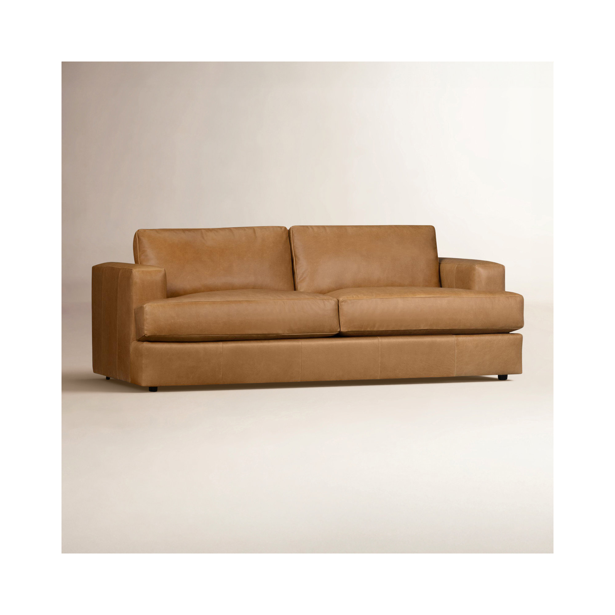 Cayden 96" Genuine Leather Sofa, Bistro Saddle Genuine Leather, 34" H x 96" W x 41" D