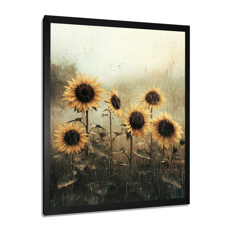 Doykos - Art mural sur toile florale, H 20 po x l 12 po, Picture Framed, Noir