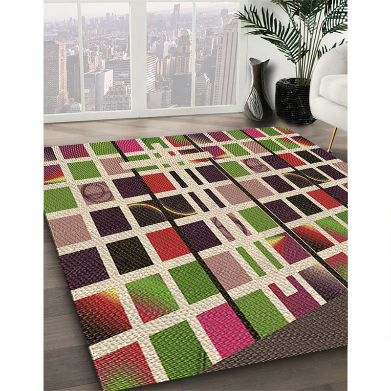 Tapis 100% à motif lavable à la machine 2989, Rectangle 7 pi x 10 pi
