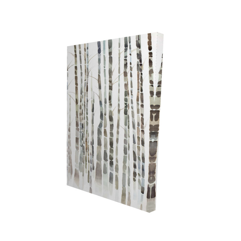 Forêt de bouleaux | Décoration de salon en toile blanche