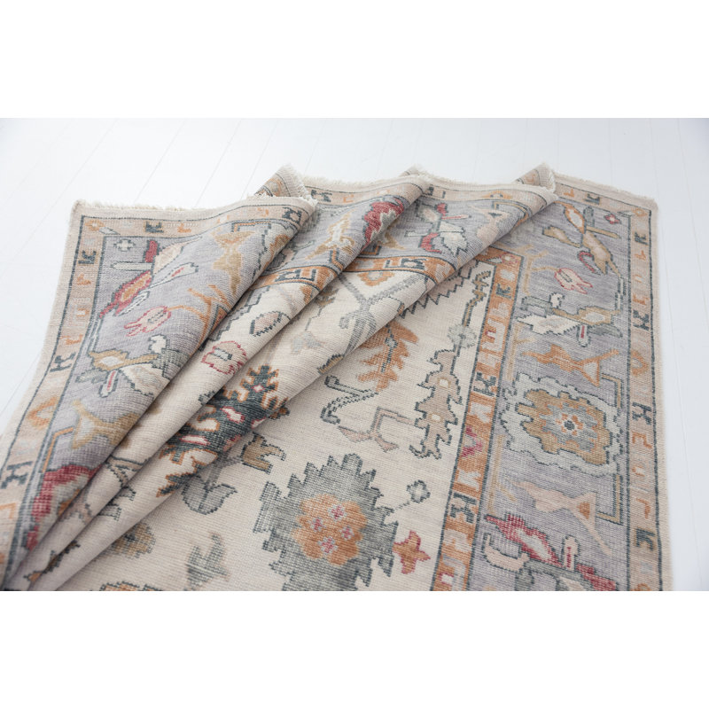 Frances Handmade Oushak Wool Area Rug, Rectangle 10' x 14'