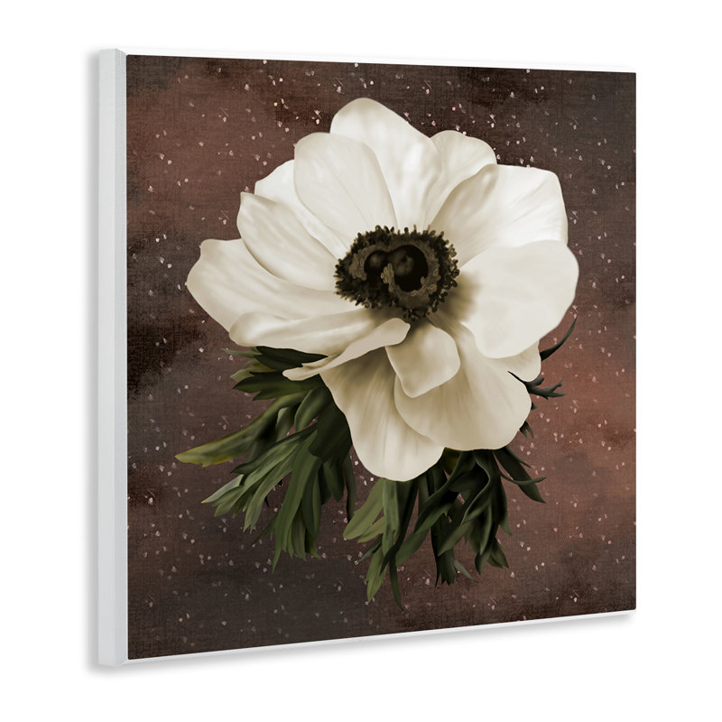 Anémone sur plaque murale brune, design par Jennifer Stith