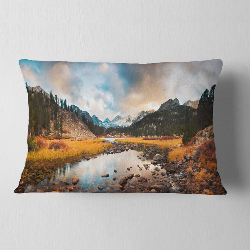 Coussin lombaire à coucher de soleil et de mer rocky lake