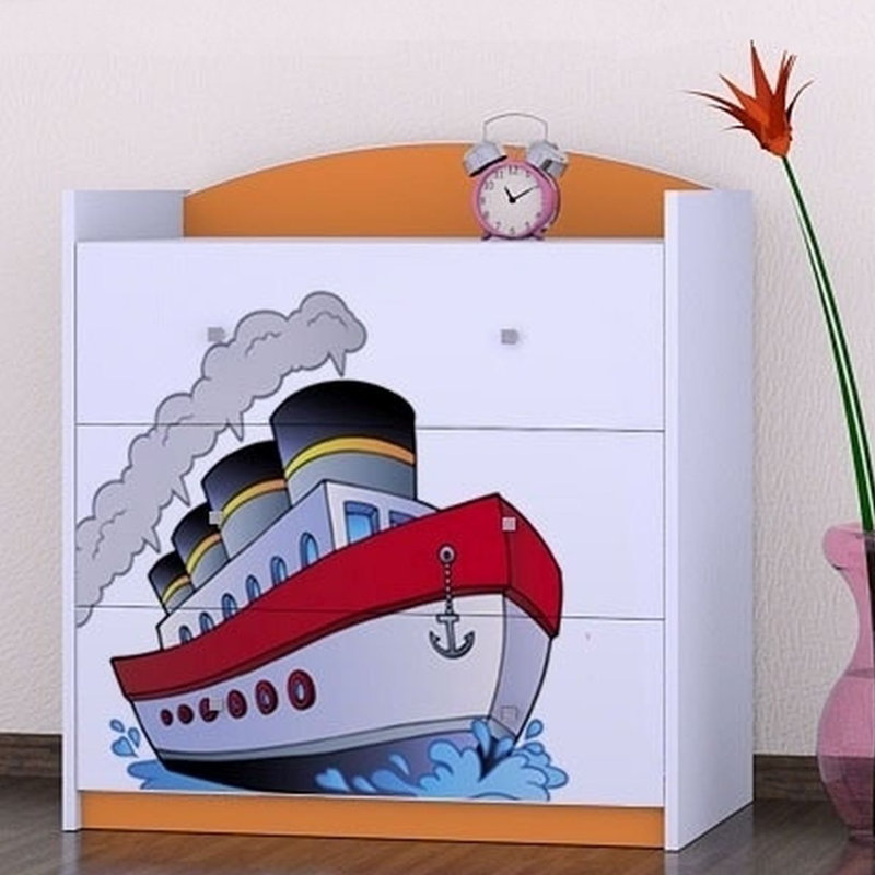 Nicol Kids 3 - Drawer Chest, Orange
