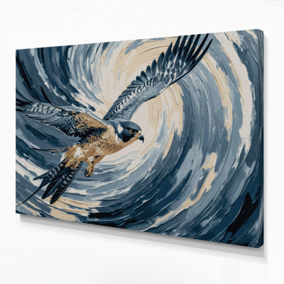 Birds Peregrine Falcon Blue Canvas Wall Art
