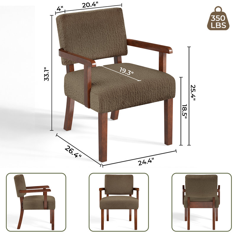 Fauteuil d'appoint Naethan, Chenille brun