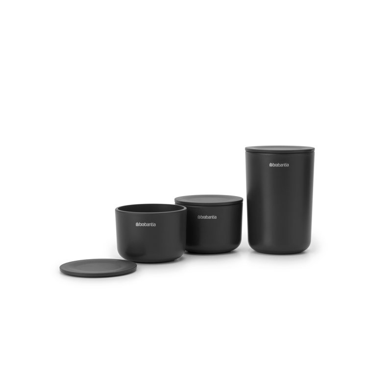 3- Piece Brabantia Renew Storage Pots, Dark Grey
