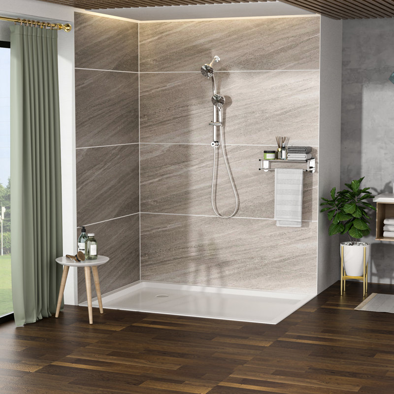Dual Shower Head With 4.7" Showerhead, Hand Shower, 8 Modes, , Hose, Mounted Wall Rain 8, Bar, Silver
