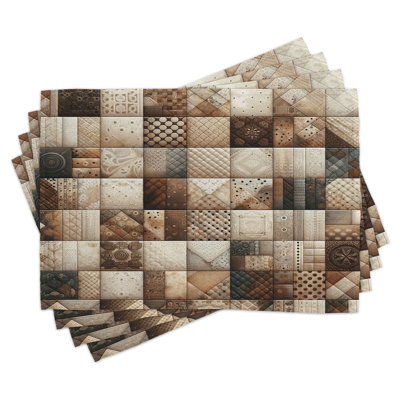 Polyester Dark Cocoa Warm Taupe Rectangle Placemat