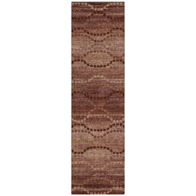 Machine Washable Indoor/Outdoor Xhevrie Paprika Rug