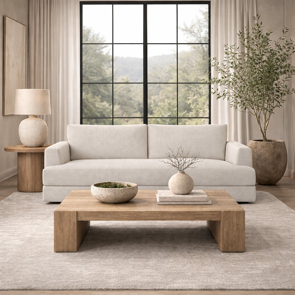 Laguna 96'' Sofa, Monique Oyster Textured Chenille