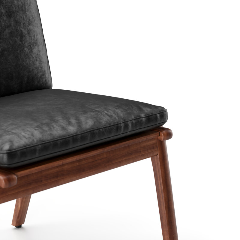 Ren Leather Dining Chair, Natural Walnut