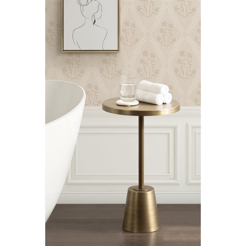 Table d'appoint ronde en métal Searles, Doré
