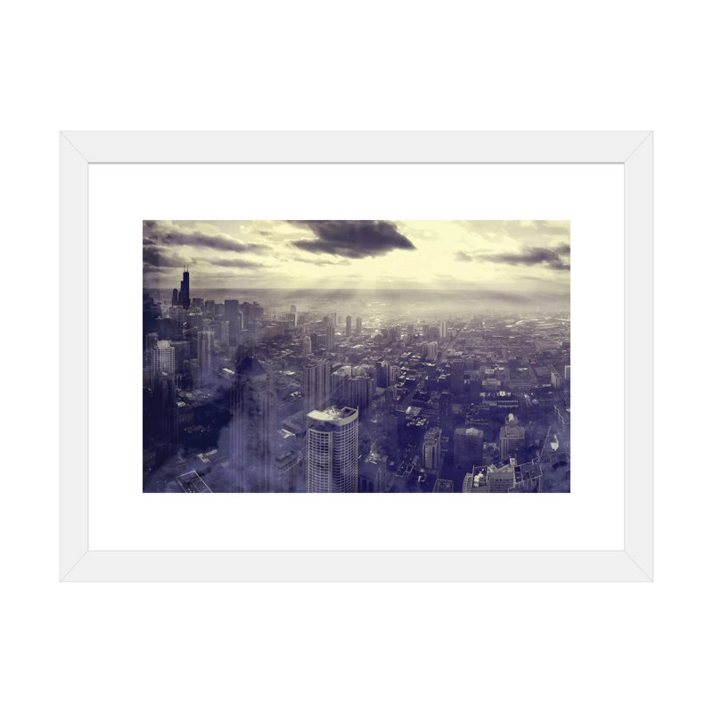 Chicago par Taylor Allen - reproduction de photo, H 24 po x l 32 po x P 1 po, Papier encadré blanc