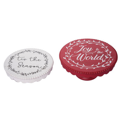 Wood 10.25 in. Christmas Pedestals Set of 2